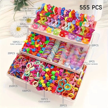Mega-Set Kinder-Haarschmuck, 748-teilig