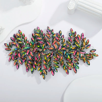 Grüner Strass-Haarkamm-Tiara