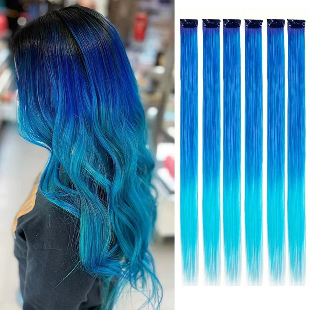 Clip-Extensions, bunte Party-Highlights, 22 Zoll