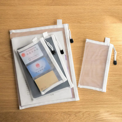 Mesh-Kosmetik-Mäppchen-Set, 3-teilig