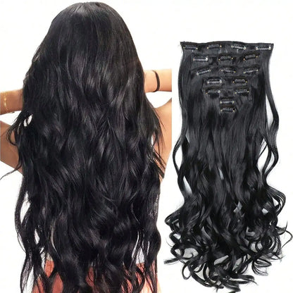 Clip-Extensions 7-teilig, lockig & gewellt, 22 Zoll