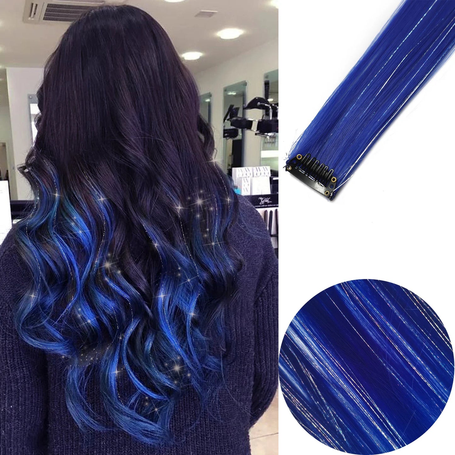 Clip-Extensions, bunte Party-Highlights, 22 Zoll