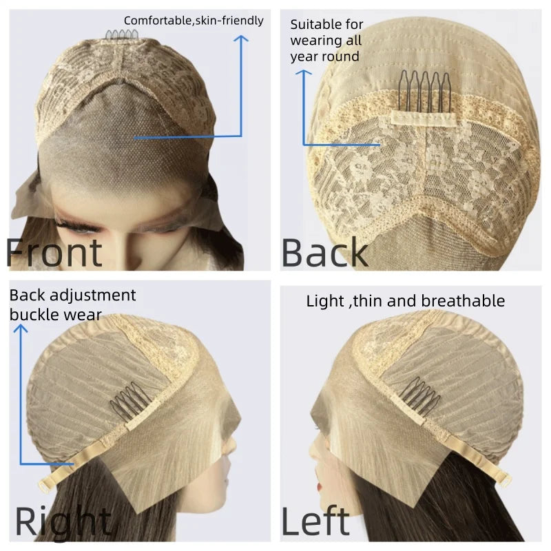 Hellblonde Lace-Front-Perücke, hitzebeständig – Produktfoto 3