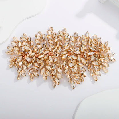 Grüner Strass-Haarkamm-Tiara