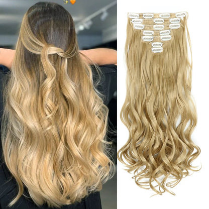 Clip-Extensions 7-teilig, lockig & gewellt, 22 Zoll