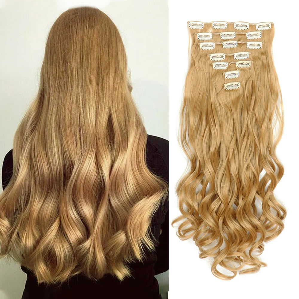 Clip-Extensions 7-teilig, lockig & gewellt, 22 Zoll