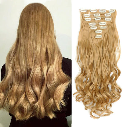 Clip-Extensions 7-teilig, lockig & gewellt, 22 Zoll