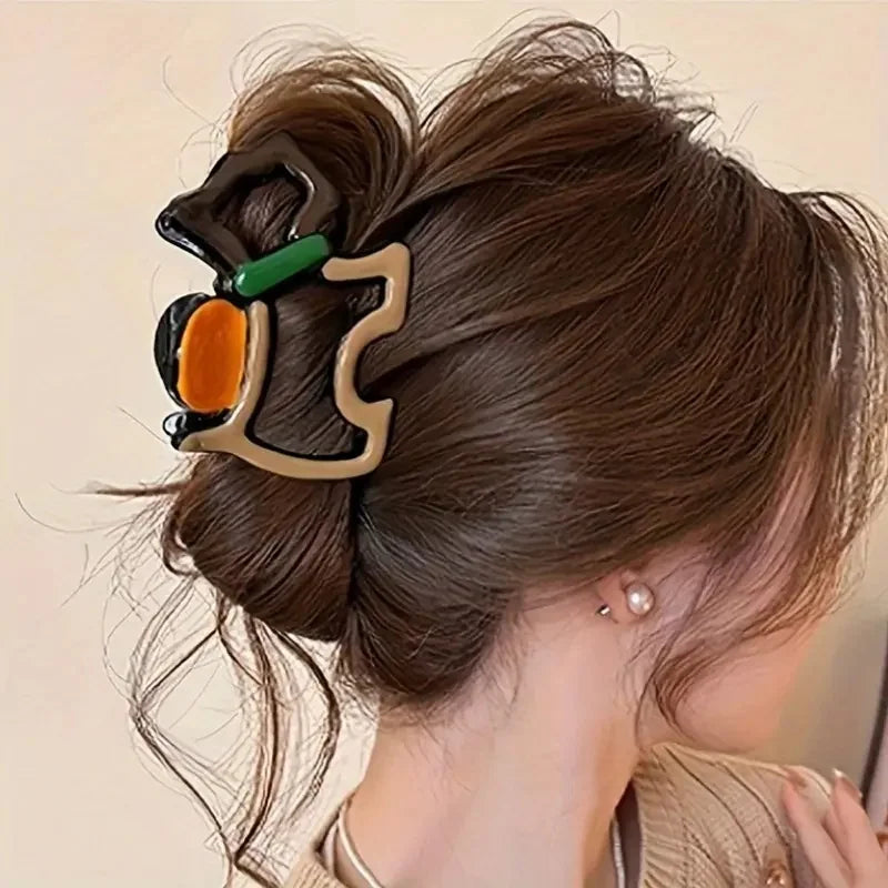 4er-Set Haarkrallen, Wave-Design