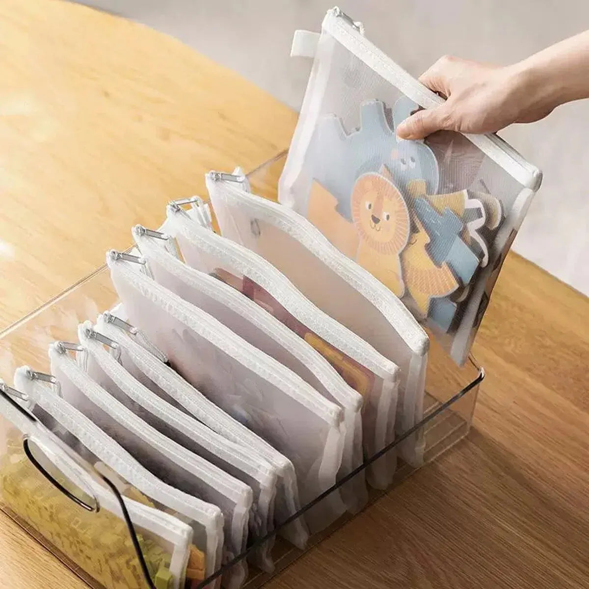 Mesh-Kosmetik-Mäppchen-Set, 3-teilig
