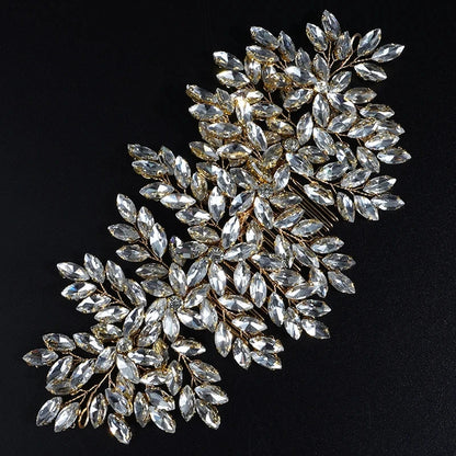 Grüner Strass-Haarkamm-Tiara