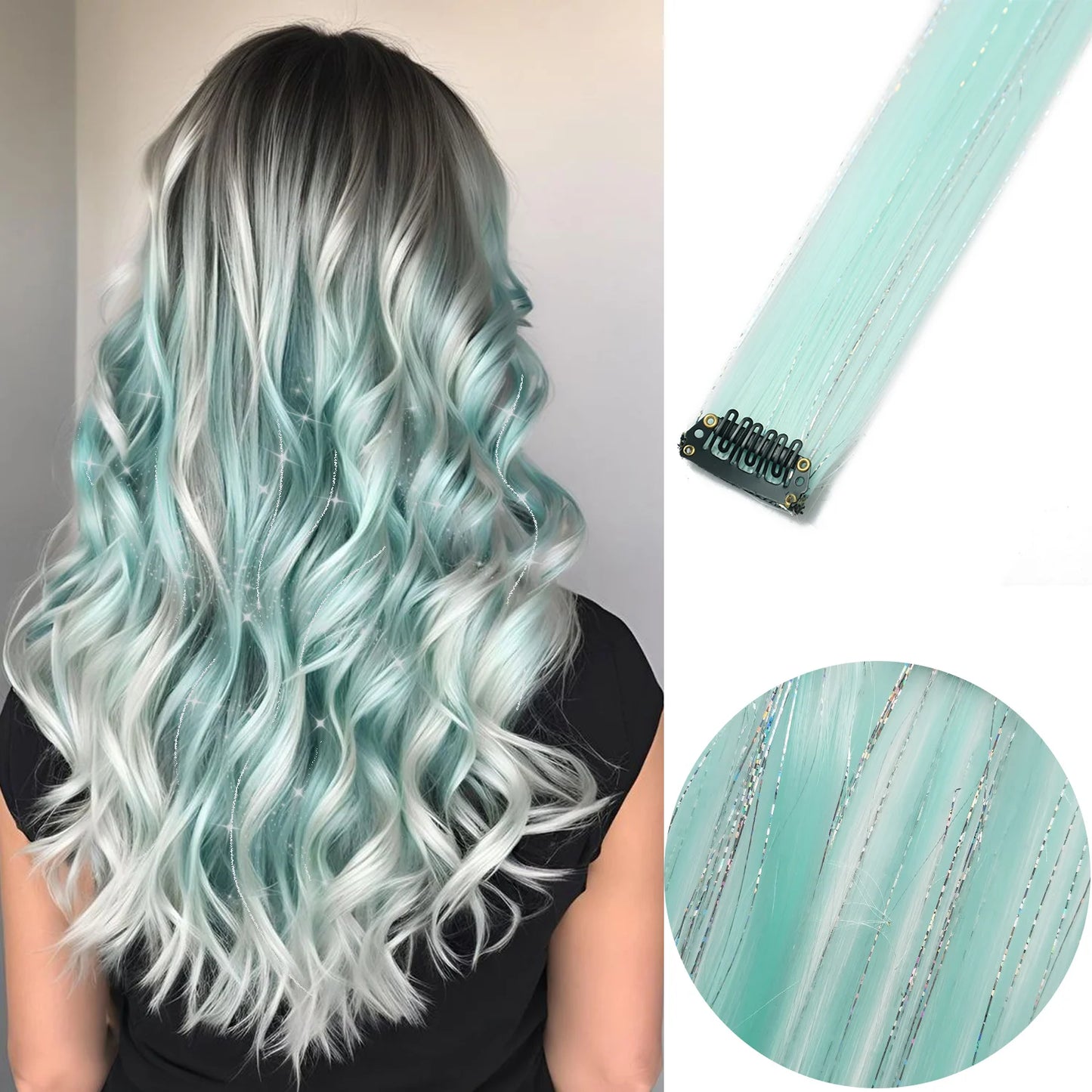 Clip-Extensions, bunte Party-Highlights, 22 Zoll