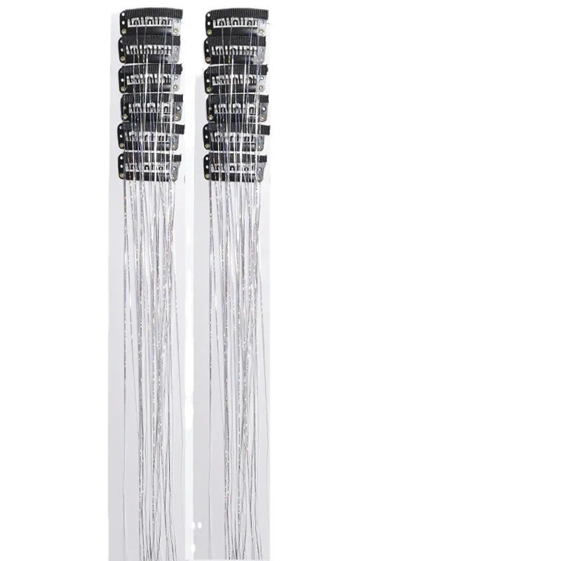 Glitzer-Lametta-Clip-Set, 12-teilig