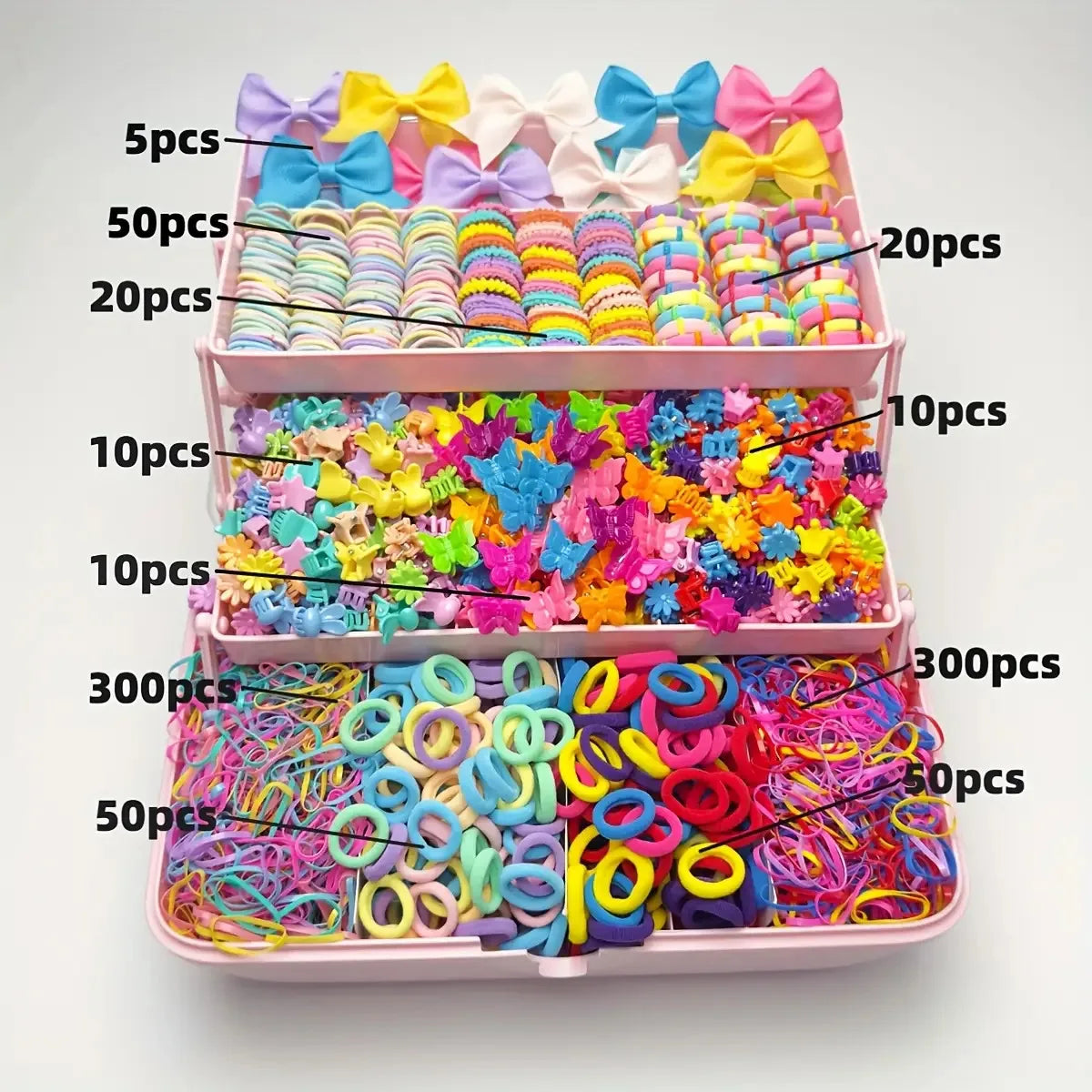 Mega-Set Kinder-Haarschmuck, 748-teilig