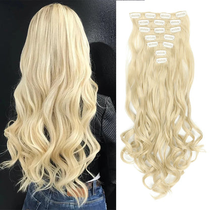 Clip-Extensions 7-teilig, lockig & gewellt, 22 Zoll