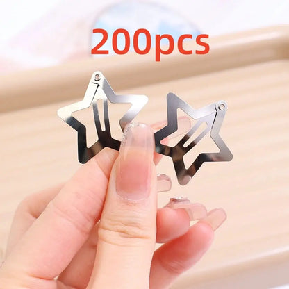 Y2K Silber-Stern-Snap-Clips