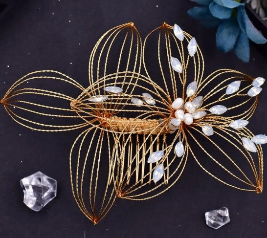 Durchbrochener Blatt-Haarkamm für Hochzeiten